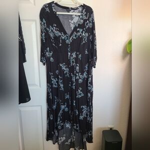 Torrid Black and Blue Floral Maxi Dress